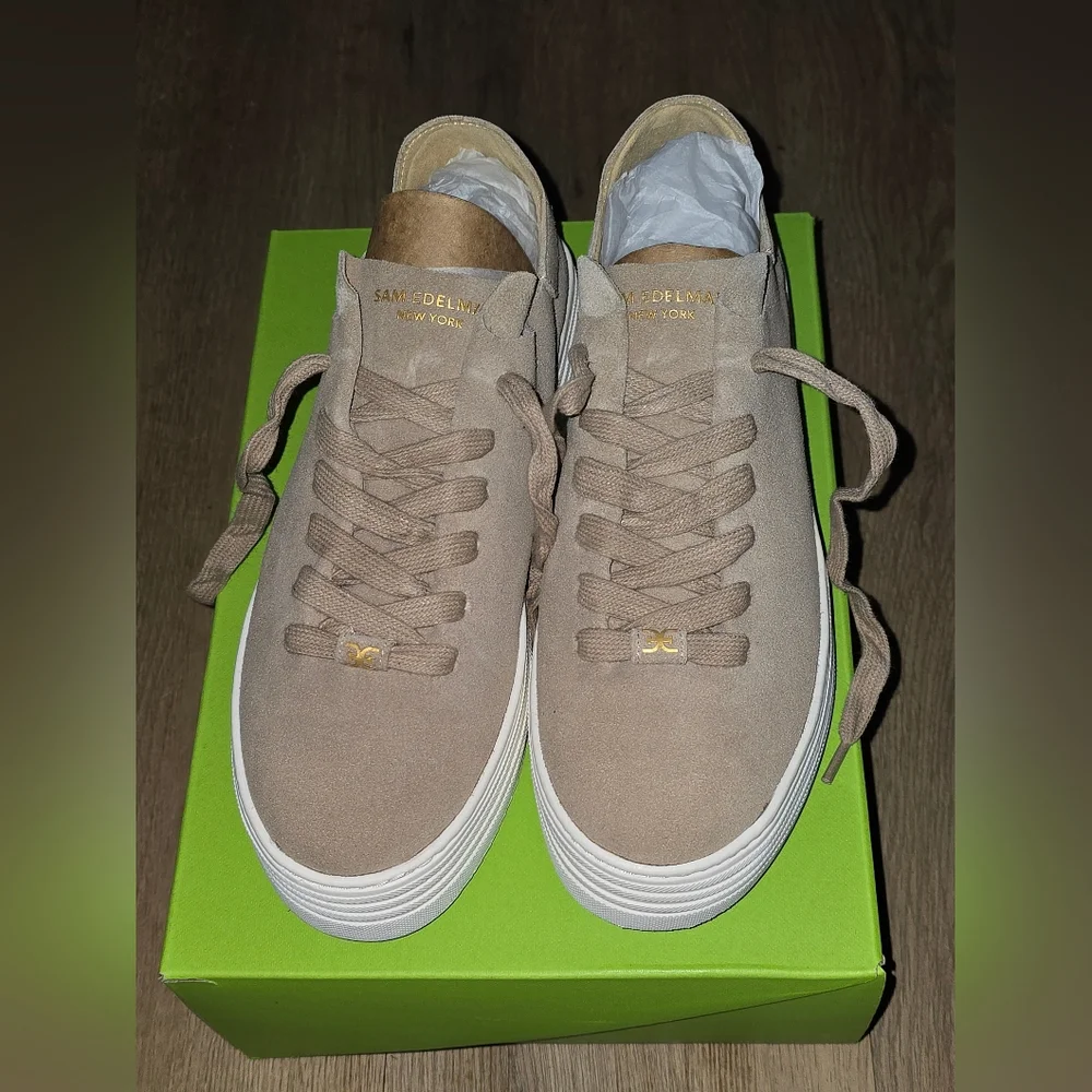 Sam Edelman Pippy Taupe Suede Platform Sneakers – 7.5M – NIB - Picture 12 of 13